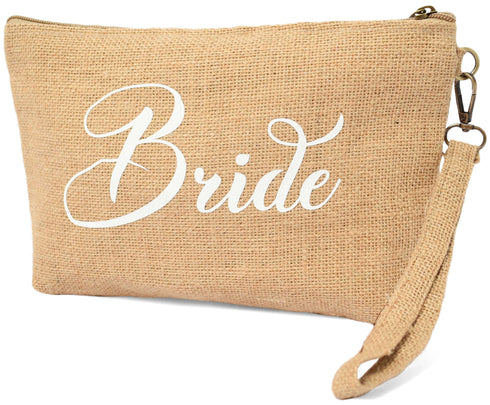 Makeup Bag Gift For Her | Burlap Clutch | Custom Cosmetic Bags | Best Friend, Wedding, Maid Of Honor Gift